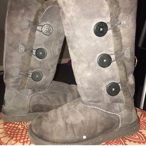 Gray Bailey Button-Triplet UGG BOOTS